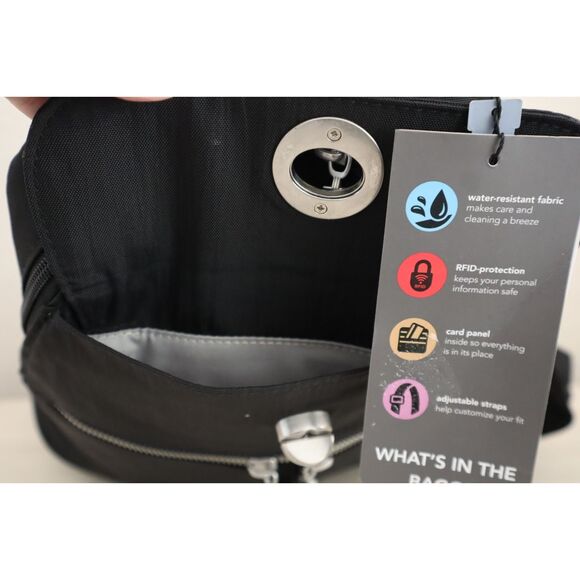 Baggallini Women's O/S Black Naples Convertible Sling Bag Backpack - Picture 13 of 16